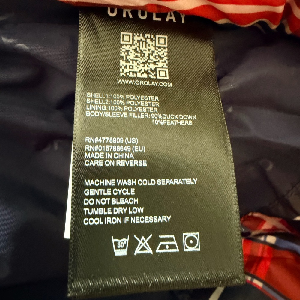 Orolay Women's Size S Thickened Plaid Print Multi Pockets Hooded Down Jacket.New - Picture 16 of 17
